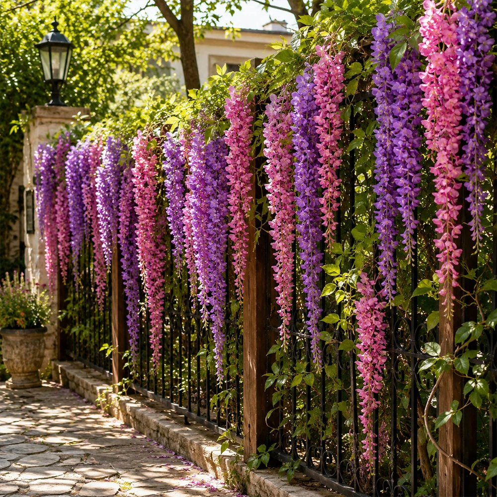 Artificial Hanging Wisteria Flowers String 24/36PCS Wisteria Fake Flower Vine for Wedding Arch Ceiling Outdoor Garden Home Decor
Artificial Hanging Wisteria Flowers String 24/36PCS Wisteria Fake Flower Vine for Wedding Arch Ceiling Outdoor Garden Home Decor