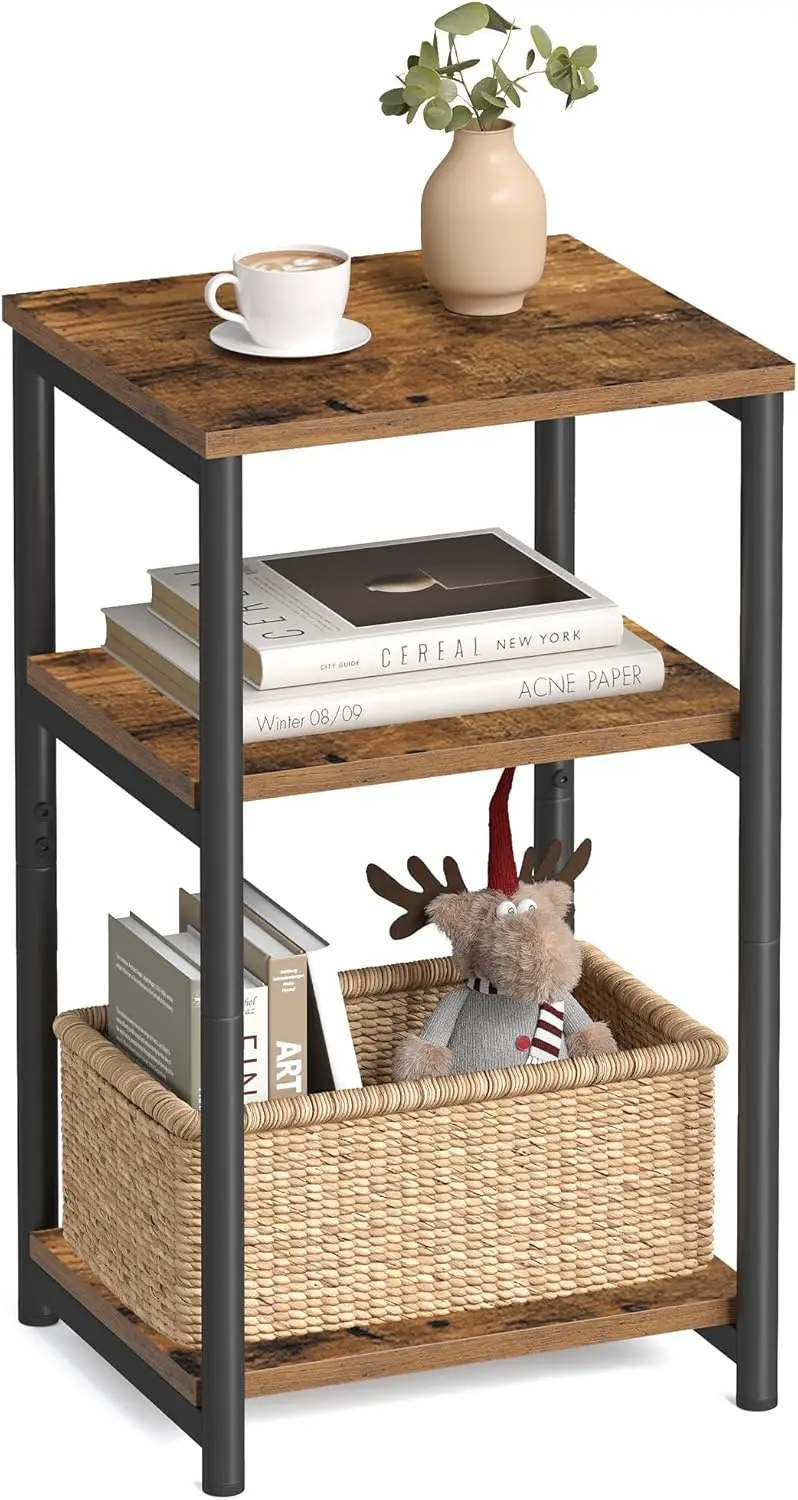 Side Table, Small End Table, Tall Nightstand for Living Room, Bedroom, Office, Bathroom, Rustic Brown and Classic Black ULET2
Side Table, Small End Table, Tall Nightstand for Living Room, Bedroom, Office, Bathroom, Rustic Brown and Classic Black ULET2