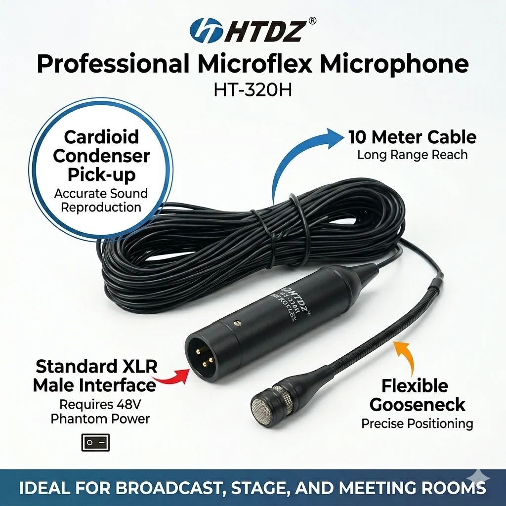 Professional Hanging Condenser Microphone Cardioid Condenser Pickup Flexible Gooseneck for Lectures Stages Broadcasts Conference
Professional Hanging Condenser Microphone Cardioid Condenser Pickup Flexible Gooseneck for Lectures Stages Broadcasts Conference