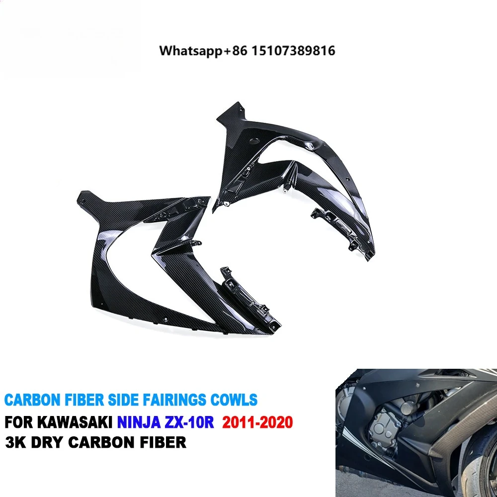 100% Full 3K Dry Carbon Fiber Motorcycle Front Side Panels Fairings Trim Cowling for ZX10R ZX-10R 2016-2020
100% Full 3K Dry Carbon Fiber Motorcycle Front Side Panels Fairings Trim Cowling for ZX10R ZX-10R 2016-2020