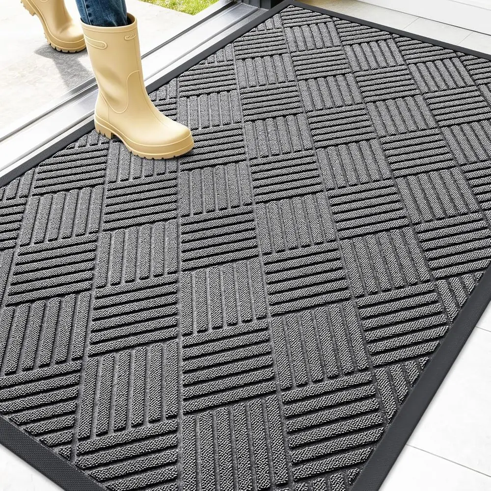 47x32 Inch Durable Natural Rubber Door Mat - Absorbent, Stain Resistant, Non-Slip for Indoor or Outdoor Use, Grey Diamond Patter
47x32 Inch Durable Natural Rubber Door Mat - Absorbent, Stain Resistant, Non-Slip for Indoor or Outdoor Use, Grey Diamond Patter