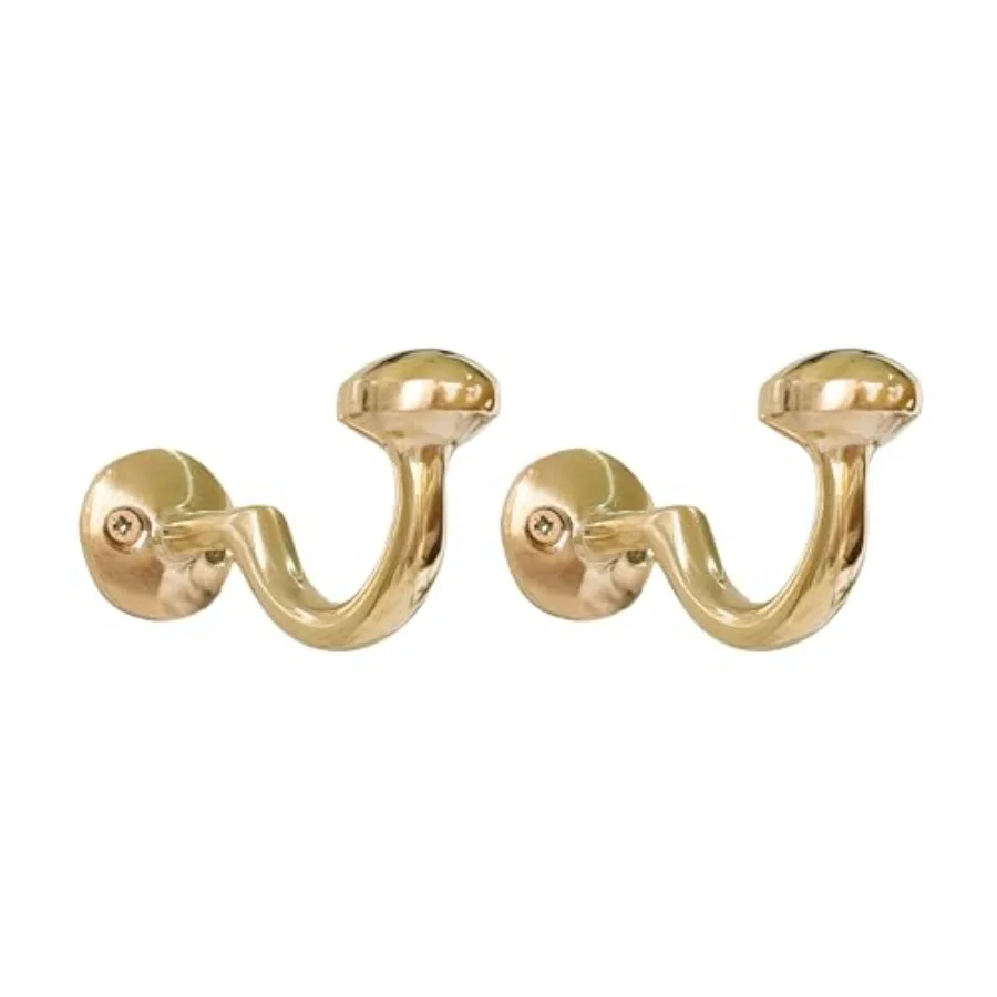 Handmade Solid Brass Wall Hooks Set of 2, Unlacquered Wall Mounted Coat Hooks, Heavy Duty Hanger for Robes and Hats, Decorative
Handmade Solid Brass Wall Hooks Set of 2, Unlacquered Wall Mounted Coat Hooks, Heavy Duty Hanger for Robes and Hats, Decorative
