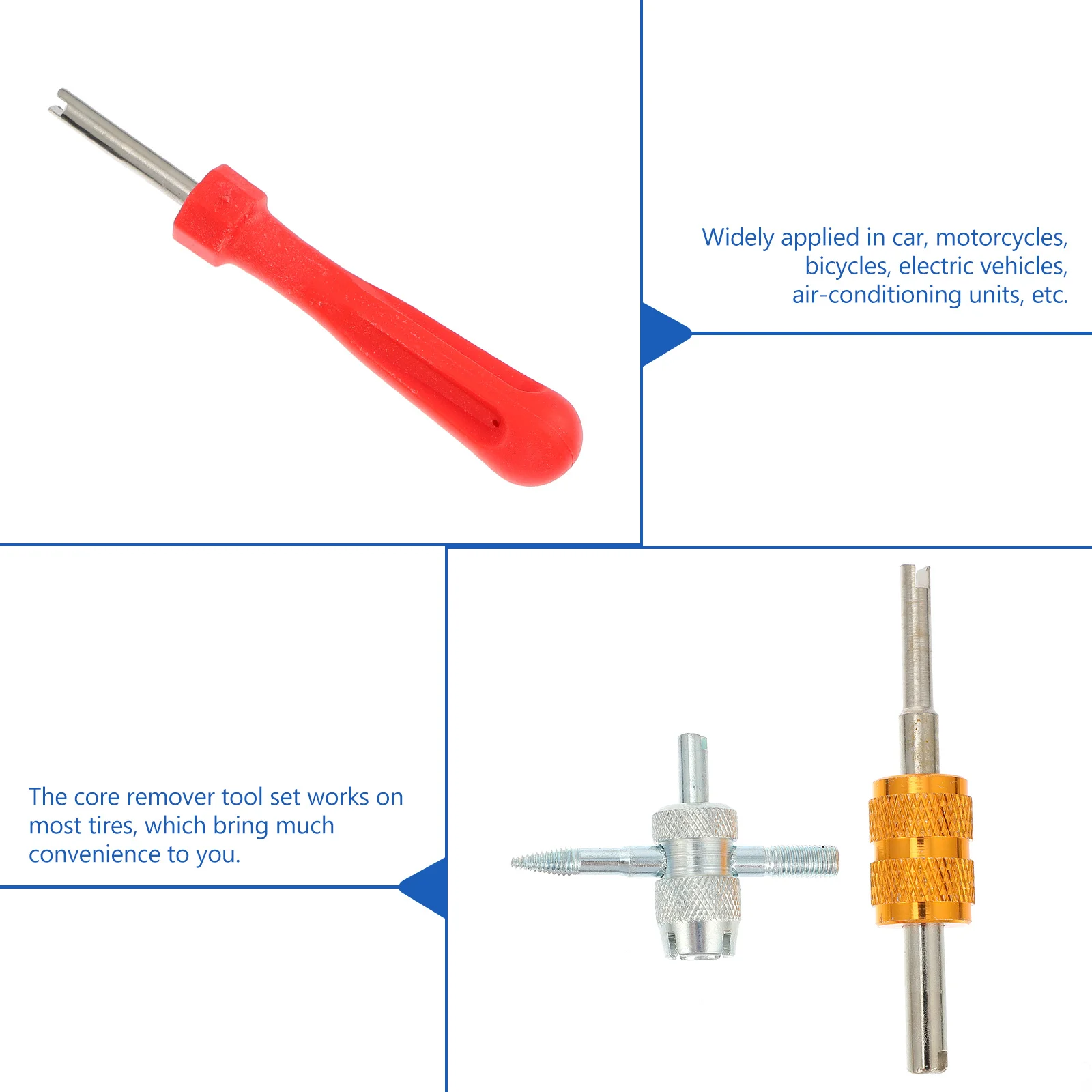 1 Set Tire Valve Core Removal Tool Kit Compact Lightweight For Bike Car Motorcycle Maintenance Auto Repairing Wrench
1 Set Tire Valve Core Removal Tool Kit Compact Lightweight For Bike Car Motorcycle Maintenance Auto Repairing Wrench