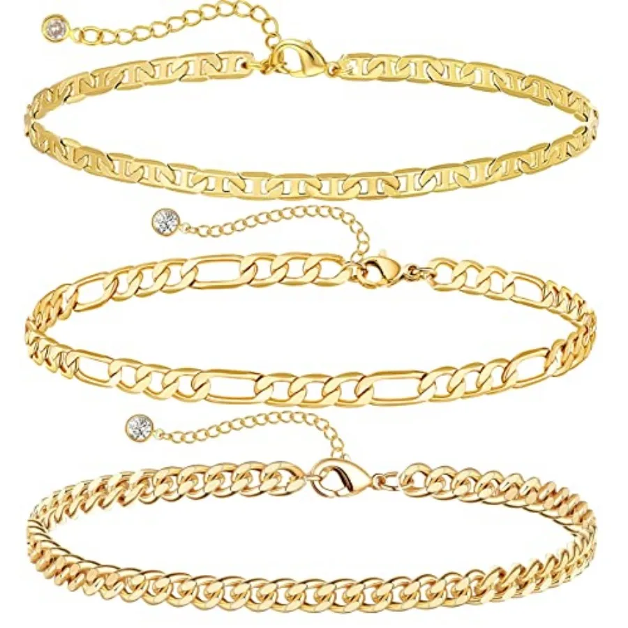 Gold Anklets for Women Waterproof, Non Tarnish4K Gold Plated Ankle Bracelets Set Stack, Summer Beach Jewelry Gifts for Vacation
Gold Anklets for Women Waterproof, Non Tarnish4K Gold Plated Ankle Bracelets Set Stack, Summer Beach Jewelry Gifts for Vacation