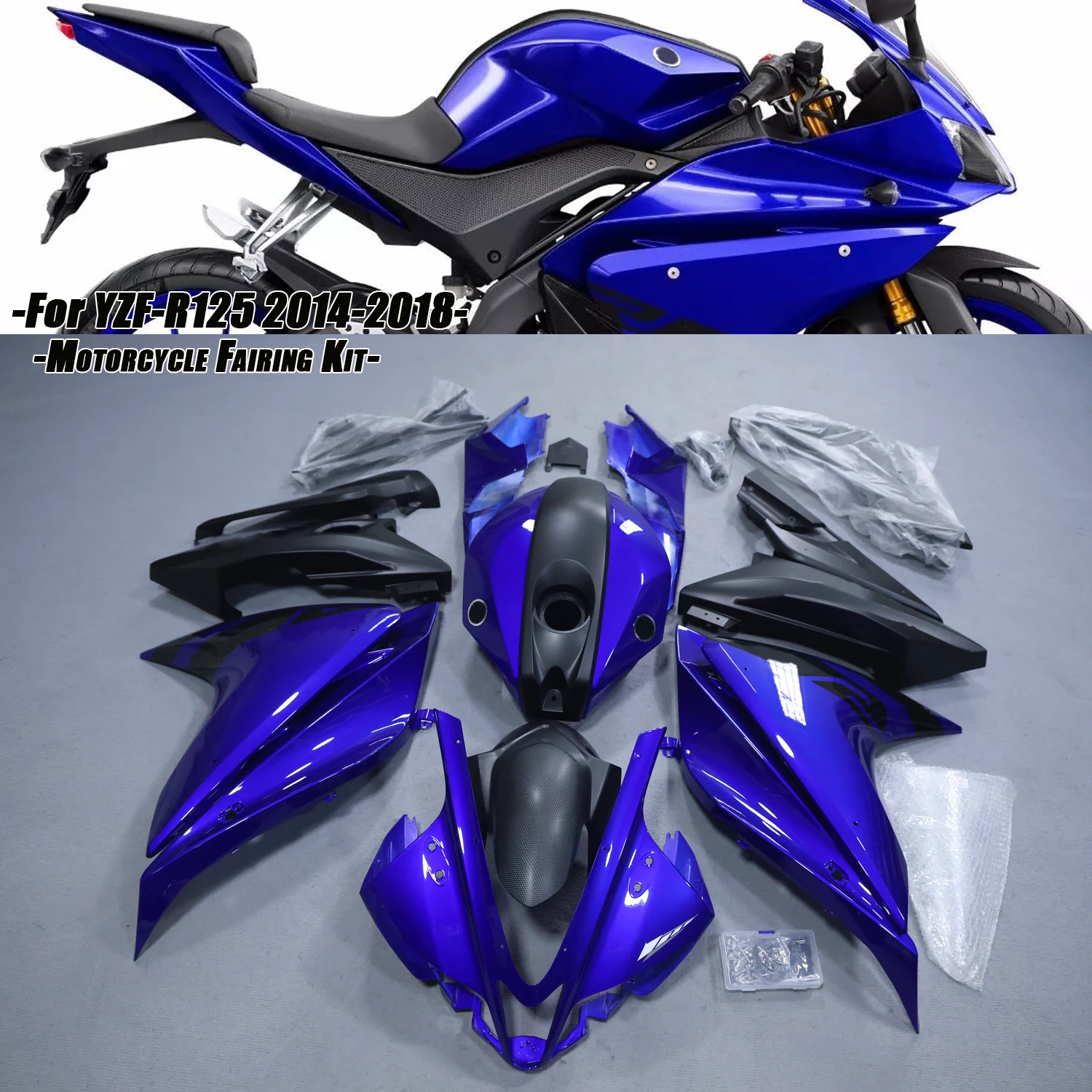 Fit for Yamaha Yzf R125 Yzf-R125 2014-2018 2015 16 Motorcycle Plastics Fairing Kit Injection Mold Bodywork Panel Kit Black Blue
Fit for Yamaha Yzf R125 Yzf-R125 2014-2018 2015 16 Motorcycle Plastics Fairing Kit Injection Mold Bodywork Panel Kit Black Blue