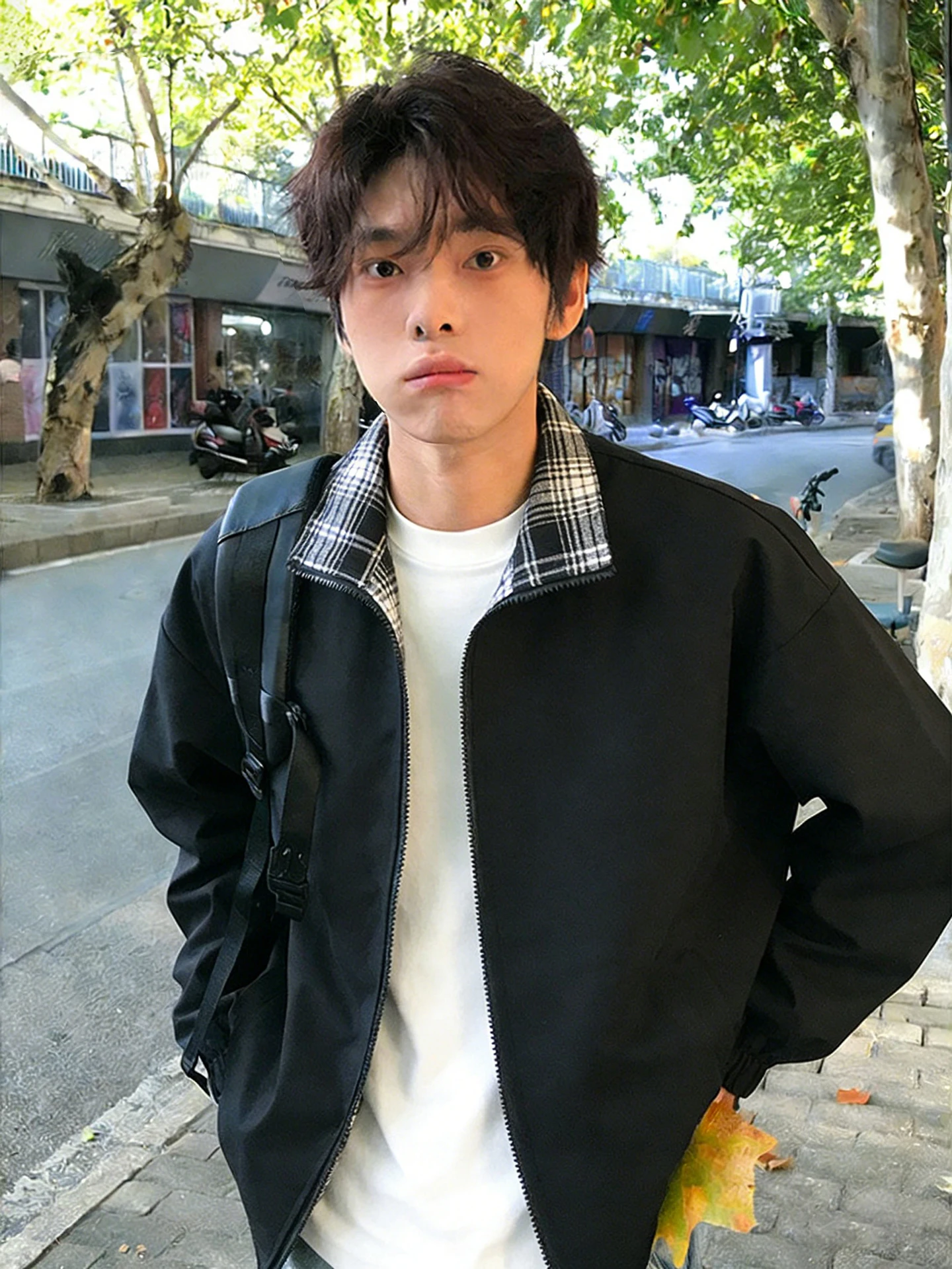 American Sle Plaid Splicing Jaet ort Baseball Sle Stand Collar Men's Spring Faion High Level Cool Looking Coat
American Sle Plaid Splicing Jaet ort Baseball Sle Stand Collar Men's Spring Faion High Level Cool Looking Coat