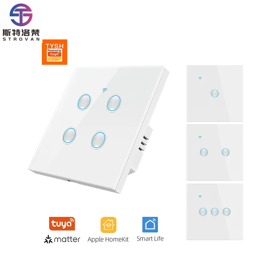 STLF Smart Light Switch with Zigbee/WiFi Glass Touch Panel App Remote Control
STLF Smart Light Switch with Zigbee/WiFi Glass Touch Panel App Remote Control
