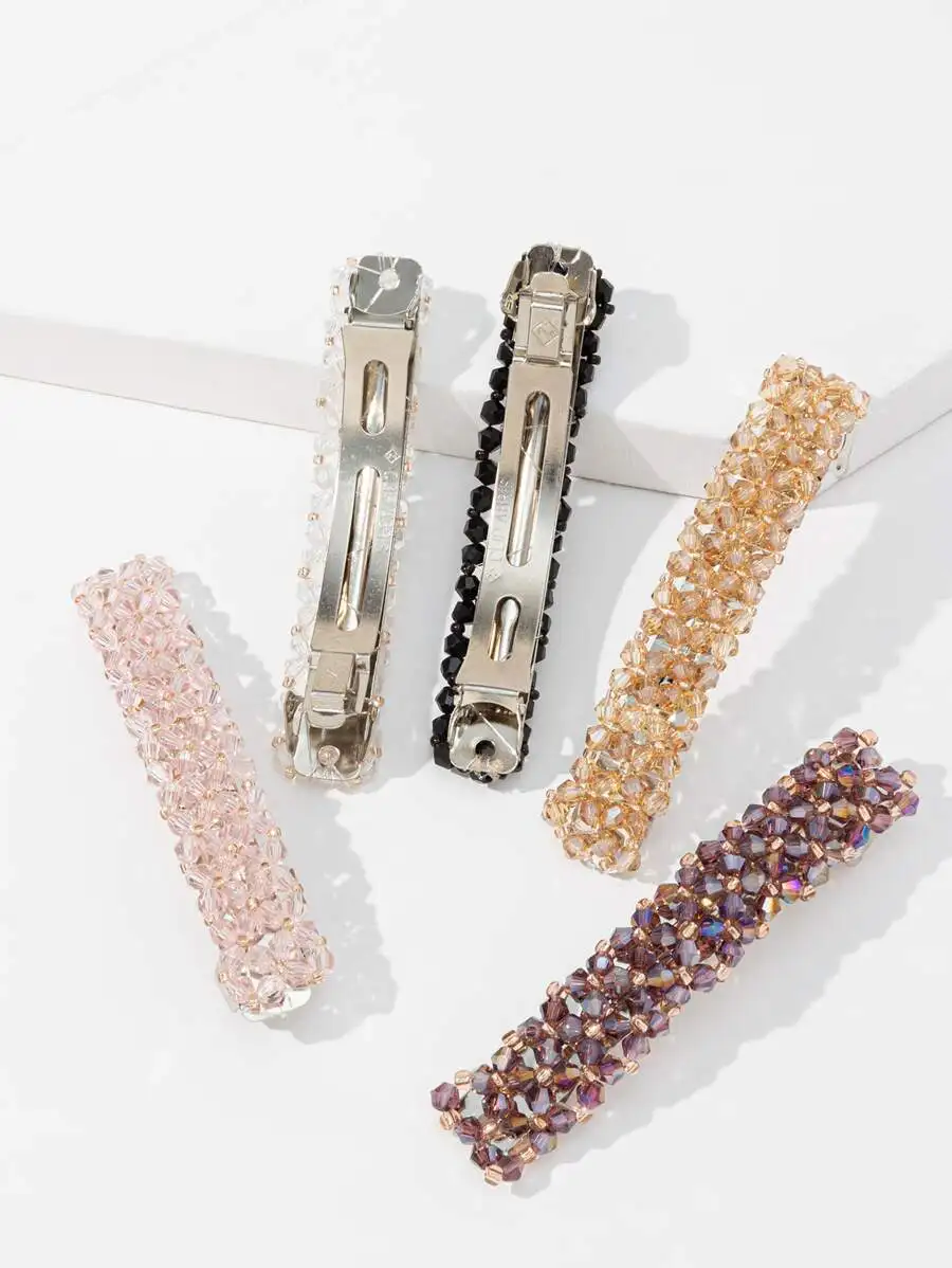 5pcs Sparkling Beaded Crystal Hair Claw Clips For Women – Assorted Elegant Barrettes
5pcs Sparkling Beaded Crystal Hair Claw Clips For Women – Assorted Elegant Barrettes