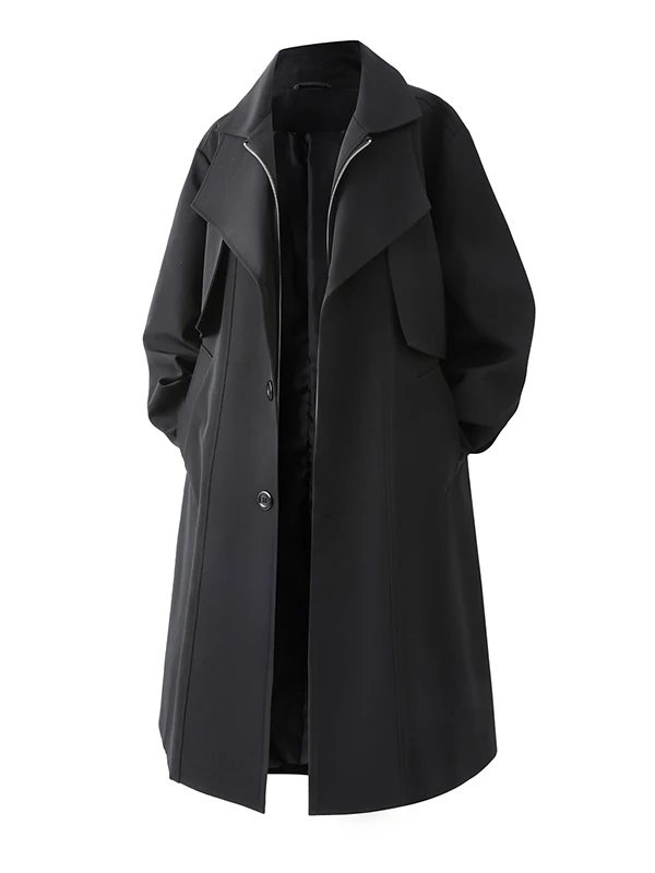 Bla awl Collar Mid-Length Men's Windbreaker Autumn Winter Faion Single Button Design Korean Sle Polyester Fabric Coat
Bla awl Collar Mid-Length Men's Windbreaker Autumn Winter Faion Single Button Design Korean Sle Polyester Fabric Coat