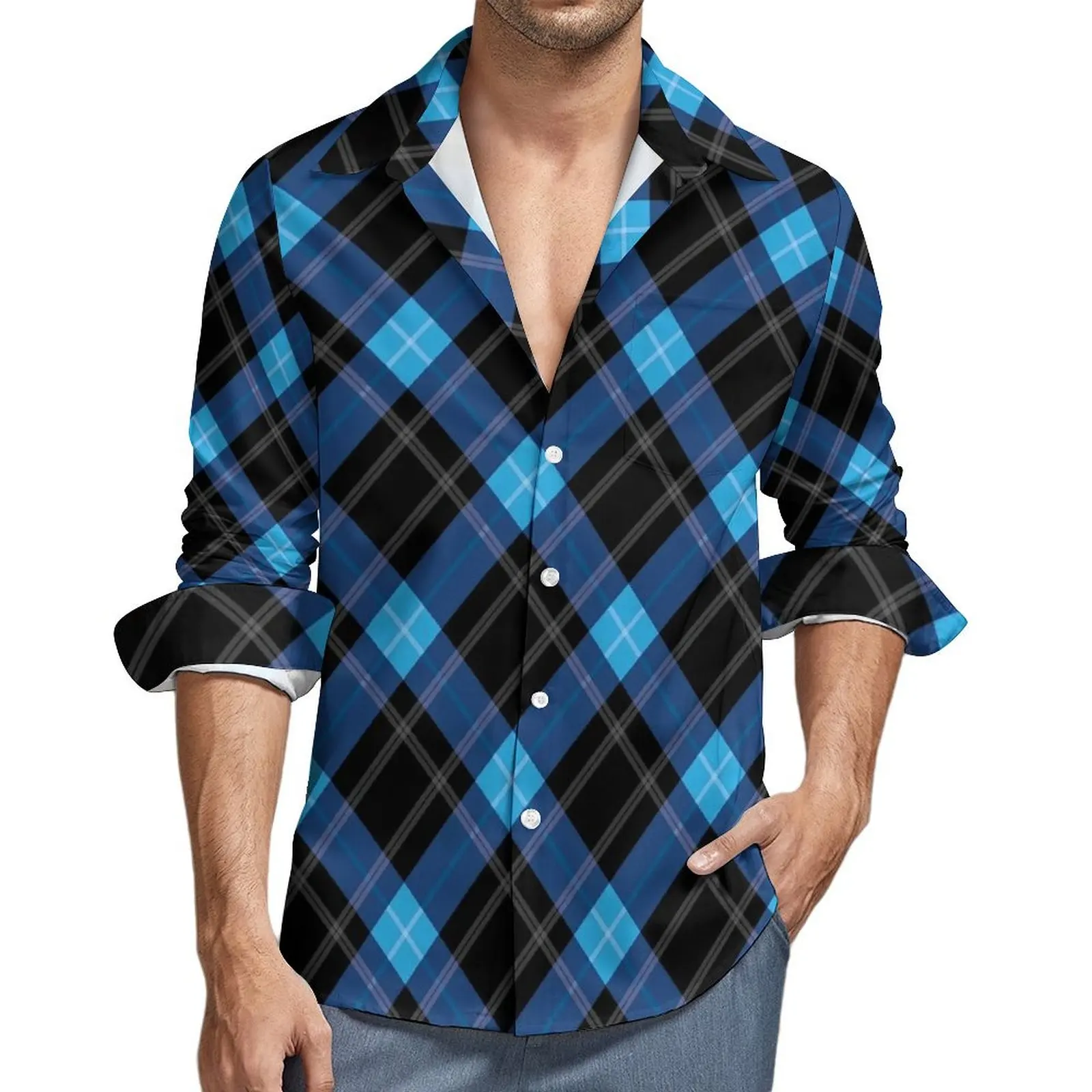 Blue Plaid Shirt Autumn Classic Lines Print Casual Shirts Mens Vintage Blouses Long Sleeve Design Comfortable Clothes Plus Size
Blue Plaid Shirt Autumn Classic Lines Print Casual Shirts Mens Vintage Blouses Long Sleeve Design Comfortable Clothes Plus Size