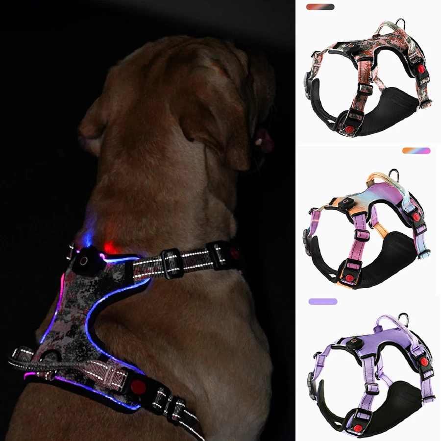 Light Up Dog Harness No Pull LED Puppy Harness with Handle Rechargeable Lighted Dog Vest Harness for for Small/Medium/Large Dog
Light Up Dog Harness No Pull LED Puppy Harness with Handle Rechargeable Lighted Dog Vest Harness for for Small/Medium/Large Dog