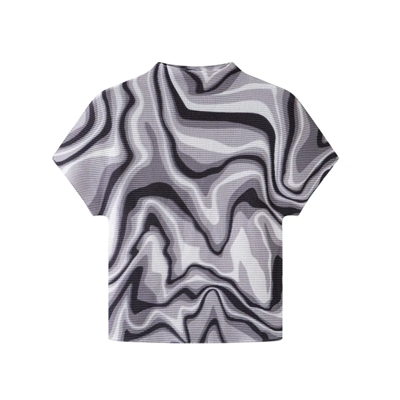 Miyake Women Pleated Skinny T-shirt Thin Pullover Half Turtleneck Short Sleeve Fashion Female Clothing 2026 Summer D2I417
Miyake Women Pleated Skinny T-shirt Thin Pullover Half Turtleneck Short Sleeve Fashion Female Clothing 2026 Summer D2I417