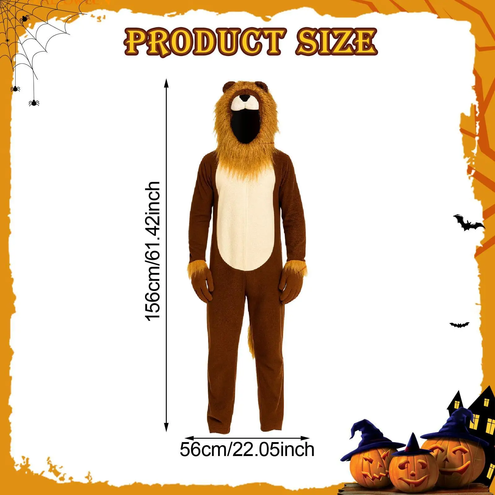 Lion Costume Adult Size Brown Cosplay Outfit Funny Accessories for Halloween Stage Party Role Play
Lion Costume Adult Size Brown Cosplay Outfit Funny Accessories for Halloween Stage Party Role Play
