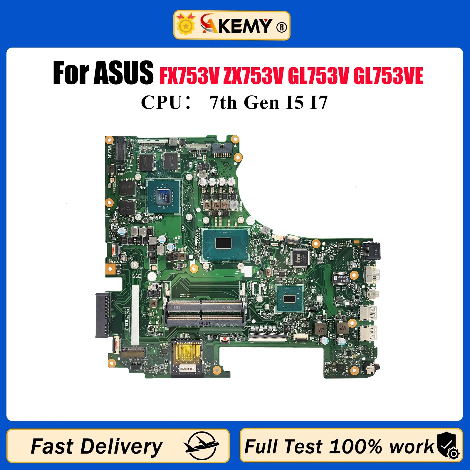 GL753VD Laptop Motherboard For ASUS ROG Strix GL753V FX753V ZX753V GL753VD GL753VE Mainboard With I5 I7 CPU 100% tests OK stk
GL753VD Laptop Motherboard For ASUS ROG Strix GL753V FX753V ZX753V GL753VD GL753VE Mainboard With I5 I7 CPU 100% tests OK stk