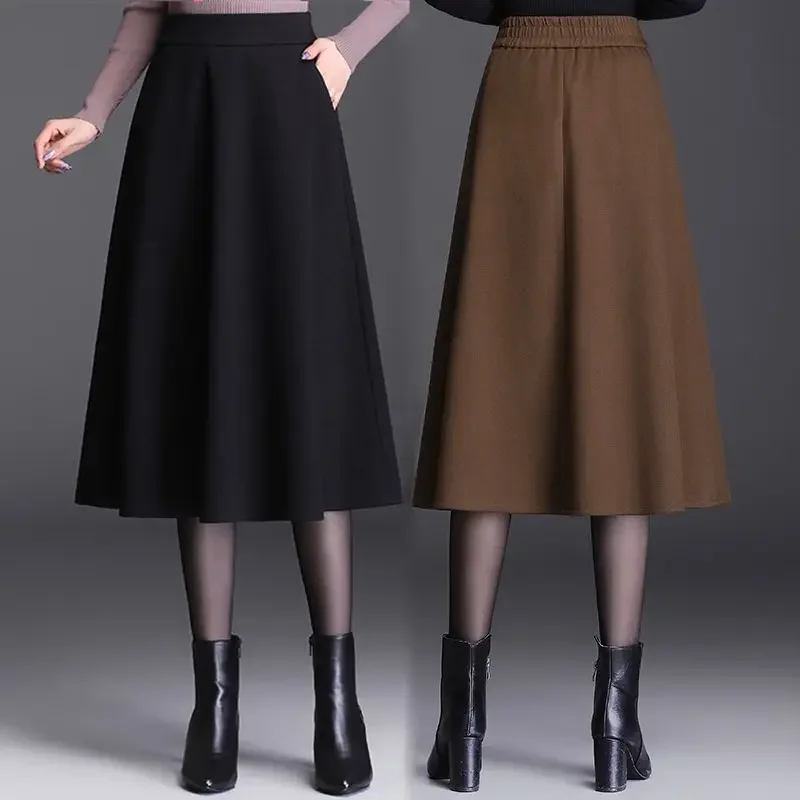 Woolen A-Line Skirt Mid Length for Women Fashion High Waist Pleated Skirt Pockets Fall Winter Office Lady Streetwear Skort A284
Woolen A-Line Skirt Mid Length for Women Fashion High Waist Pleated Skirt Pockets Fall Winter Office Lady Streetwear Skort A284