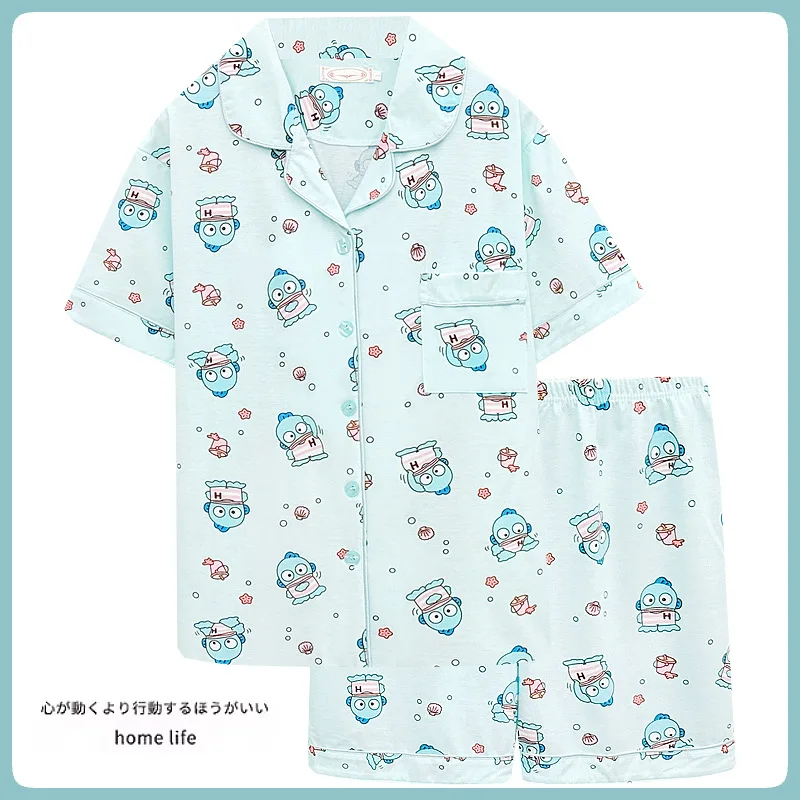 Anime Cartoon Sanrio Hangyodon Women's Sleepwear Summer New Cotton Short Sleeve Set Fashion Casual Home Clothing Set Girl Gifts
Anime Cartoon Sanrio Hangyodon Women's Sleepwear Summer New Cotton Short Sleeve Set Fashion Casual Home Clothing Set Girl Gifts
