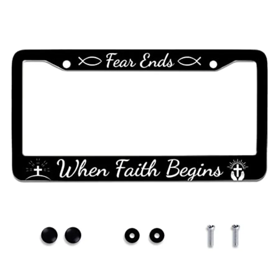 Fear Ends When Faith Begins Personalise License Plate Frames License Plate Frame Funny Car Universal Accessories Stainless Stee
Fear Ends When Faith Begins Personalise License Plate Frames License Plate Frame Funny Car Universal Accessories Stainless Stee