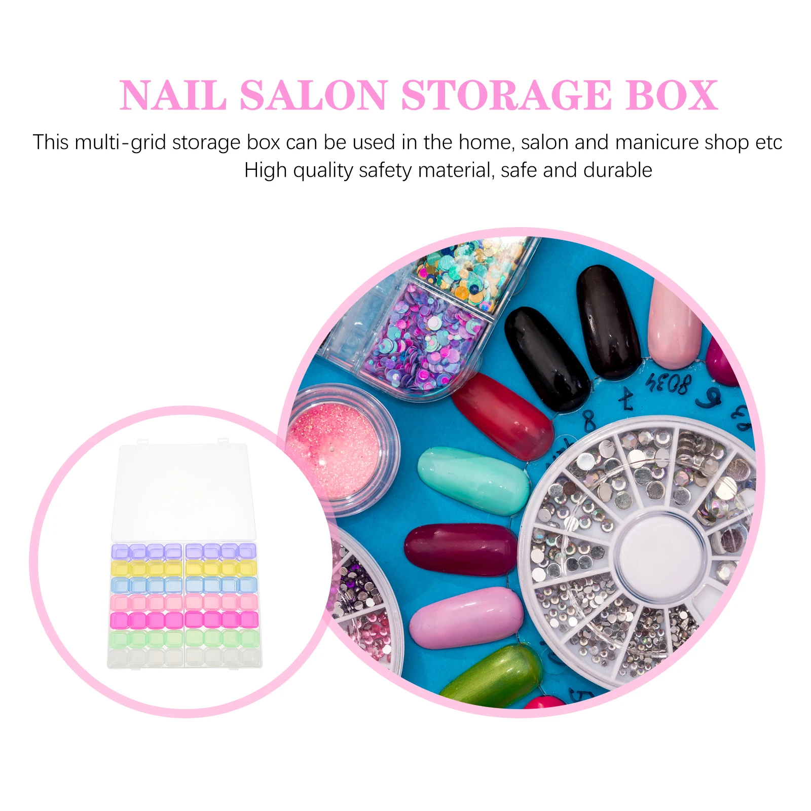 Multi-Grid Nail Tool Organizer Manicure Storage Box Compact Clear Jewelry Container Rhinestone Nail Tip Charms Case 
Multi-Grid Nail Tool Organizer Manicure Storage Box Compact Clear Jewelry Container Rhinestone Nail Tip Charms Case