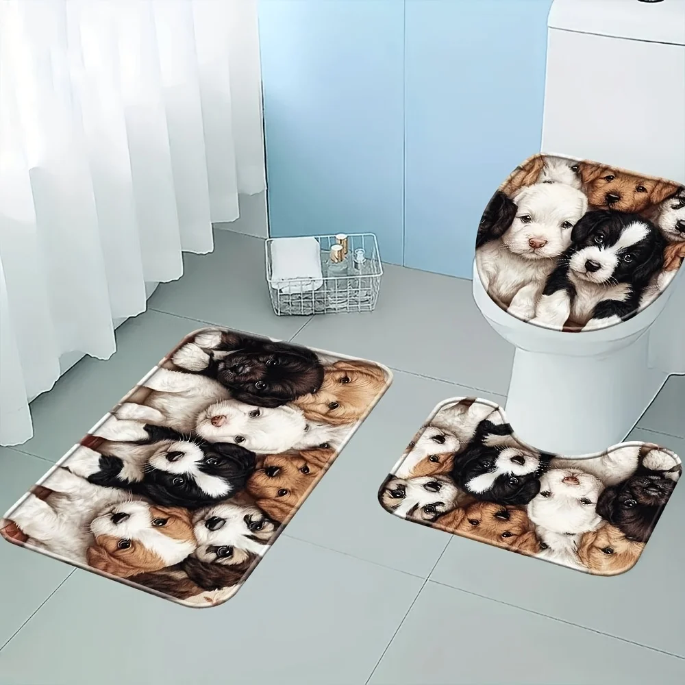 3Pcs Cute Puppy Print Flannel Bath Mat Non Slip Absorbent Toilet Rug with Lid Cover for Bathroom Shower Entryway Washable
3Pcs Cute Puppy Print Flannel Bath Mat Non Slip Absorbent Toilet Rug with Lid Cover for Bathroom Shower Entryway Washable