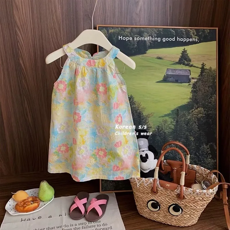 Girls' Floral Sleeveless Tank Dress25Summer New Children's Clothing One Piece Dropshipping3-8Years Old
Girls' Floral Sleeveless Tank Dress25Summer New Children's Clothing One Piece Dropshipping3-8Years Old