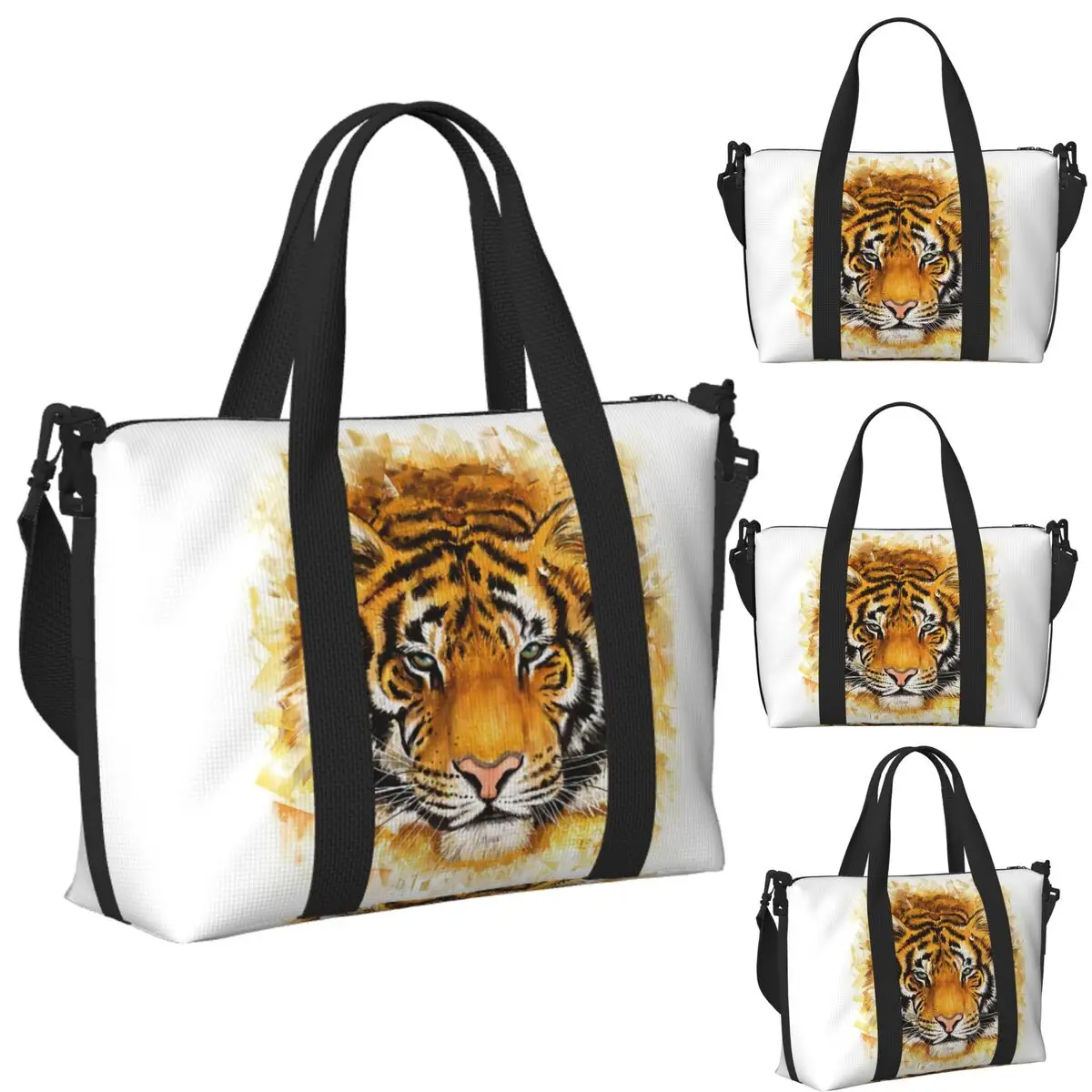 Пляжная дорожная сумка с изображением бенгальского тигра и животных, большая вместительная сумка-тоут для тренажерного зала, йоги, женская дорожная сумка для покупок
Пляжная дорожная сумка с изображением бенгальского тигра и животных, большая вместительная сумка-тоут для тренажерного зала, йоги, женская дорожная сумка для покупок