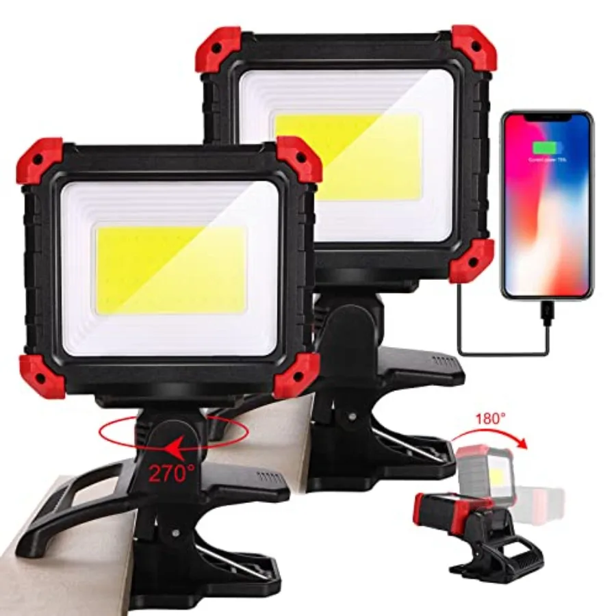 LED Rechargeable Work Light with Clamp Pack 00LM COB Magnetic Clip on Worklight 70° Rotating with Mobile Charger Portable Clamp
LED Rechargeable Work Light with Clamp Pack 00LM COB Magnetic Clip on Worklight 70° Rotating with Mobile Charger Portable Clamp