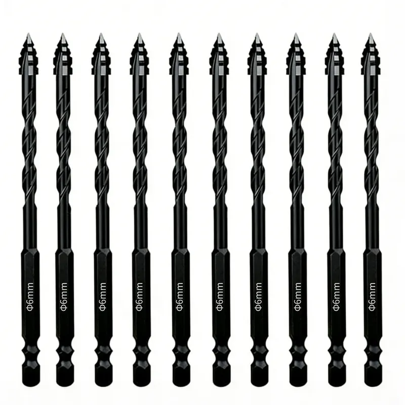10PCS 6mm Serrated Eccentric Masonry Drill Bits, Concrete Drill Bit Set For Ceramic Tile Glass Plastic Wood Drilling Tool Set
10PCS 6mm Serrated Eccentric Masonry Drill Bits, Concrete Drill Bit Set For Ceramic Tile Glass Plastic Wood Drilling Tool Set
