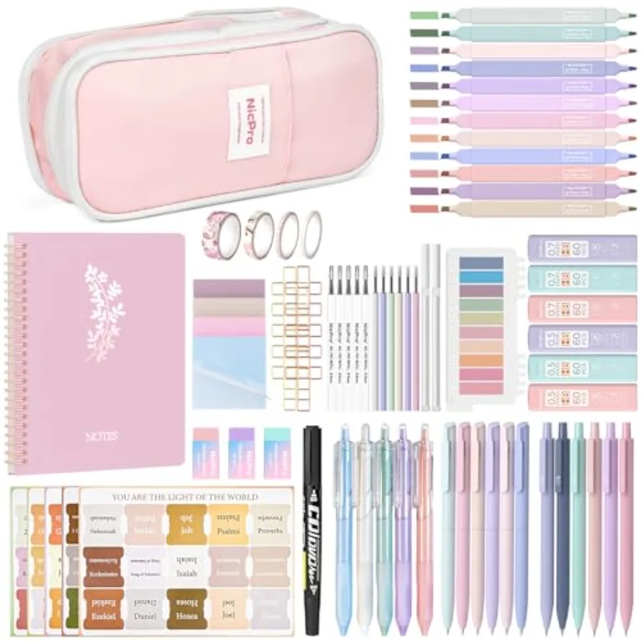 Bible Journaling Kit, 76PCS Bible Study Supplies with Pen Case, Notes and Tabs, No Bleed Highlighter Pens, Bible Journal Access
Bible Journaling Kit, 76PCS Bible Study Supplies with Pen Case, Notes and Tabs, No Bleed Highlighter Pens, Bible Journal Access