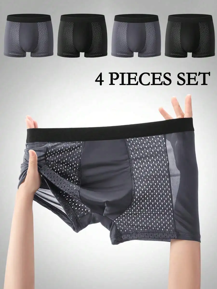4 Pcs Mens Ice Silk Mesh Boxer Briefs Breathable Lightweight Sports Underwear
4 Pcs Mens Ice Silk Mesh Boxer Briefs Breathable Lightweight Sports Underwear