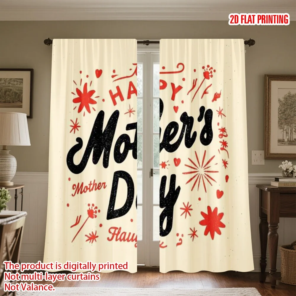 2D flat printing 2pcs Curtain Drapes Mother's Day Celebration Design Digital Printed Polyester Drapes Family Party Decoration
2D flat printing 2pcs Curtain Drapes Mother's Day Celebration Design Digital Printed Polyester Drapes Family Party Decoration