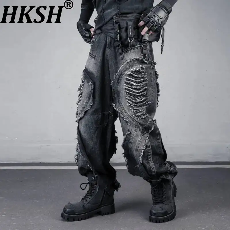 HKSH Autumn New Men Tide Waste Land Heavy Ripped Raw-Edge Deconstructed Punk Wide-Leg Denim Pants Streetwear Niche Dance HK25053
HKSH Autumn New Men Tide Waste Land Heavy Ripped Raw-Edge Deconstructed Punk Wide-Leg Denim Pants Streetwear Niche Dance HK25053