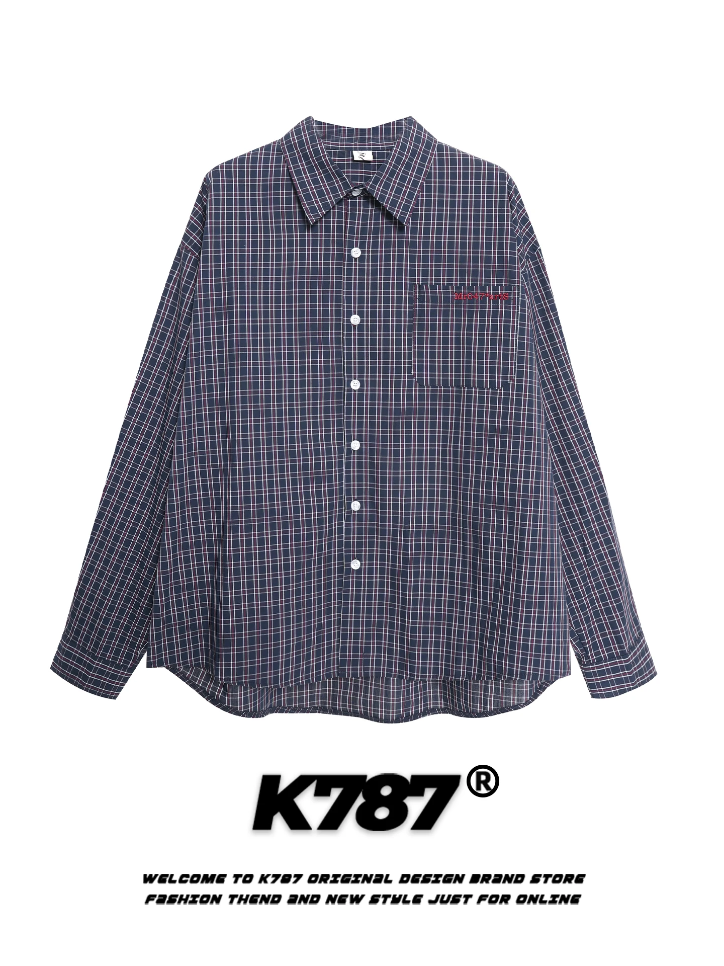 K787 American Retro Plaid Embroidery Long Sve irt Loose Color Blo Casual Sle Couple Top Cotton Autumn Wear for Youth
K787 American Retro Plaid Embroidery Long Sve irt Loose Color Blo Casual Sle Couple Top Cotton Autumn Wear for Youth