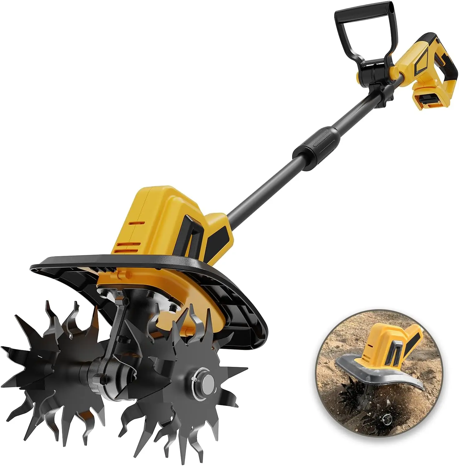 Cordless Tiller Cultivator Compatible with Dewalt 20V Battery Tool Only Electric Garden Tiller w 270 RPM 48 Steel Tines 8 7
Cordless Tiller Cultivator Compatible with Dewalt 20V Battery Tool Only Electric Garden Tiller w 270 RPM 48 Steel Tines 8 7