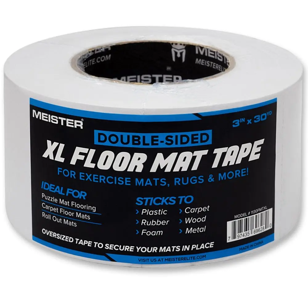 Double-Sided XL Floor Mat Tape Secures Exercise Mats & Rugs in Place 3in x 30yd
Double-Sided XL Floor Mat Tape Secures Exercise Mats & Rugs in Place 3in x 30yd