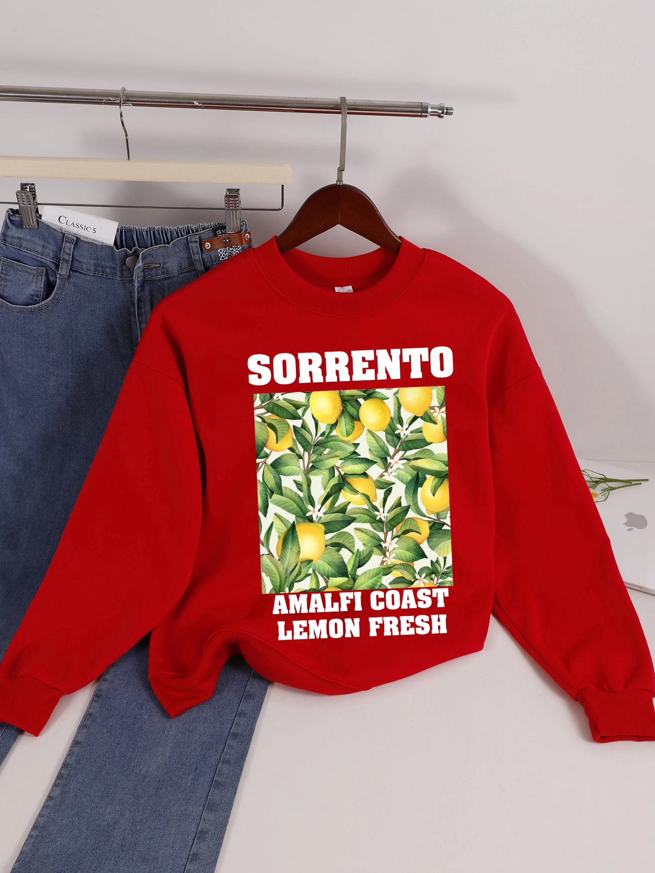 Женский свитшот Sorrento Amalfi Coast Lemon Fresh с принтами в стиле хип-хоп, осенний пуловер, универсальная одежда с круглым вырезом, флисовая уличная одежда
Женский свитшот Sorrento Amalfi Coast Lemon Fresh с принтами в стиле хип-хоп, осенний пуловер, универсальная одежда с круглым вырезом, флисовая уличная одежда