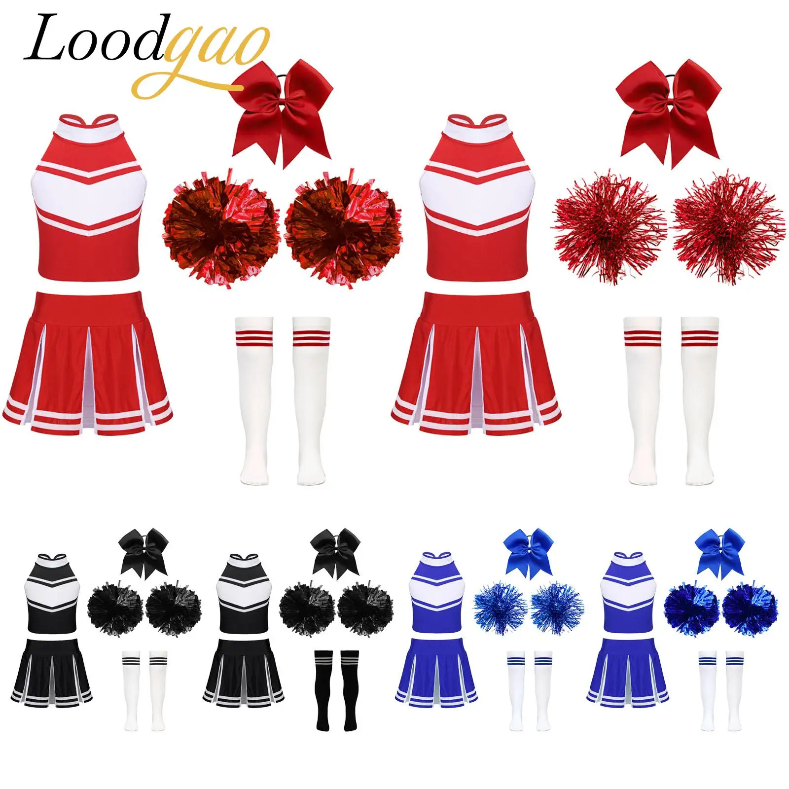 Cosplay School Girls Cheerleader Uniform With Hand Flowers Socks Cheerleading Costume Cheer Dance Outfits Dancewear Set
Cosplay School Girls Cheerleader Uniform With Hand Flowers Socks Cheerleading Costume Cheer Dance Outfits Dancewear Set