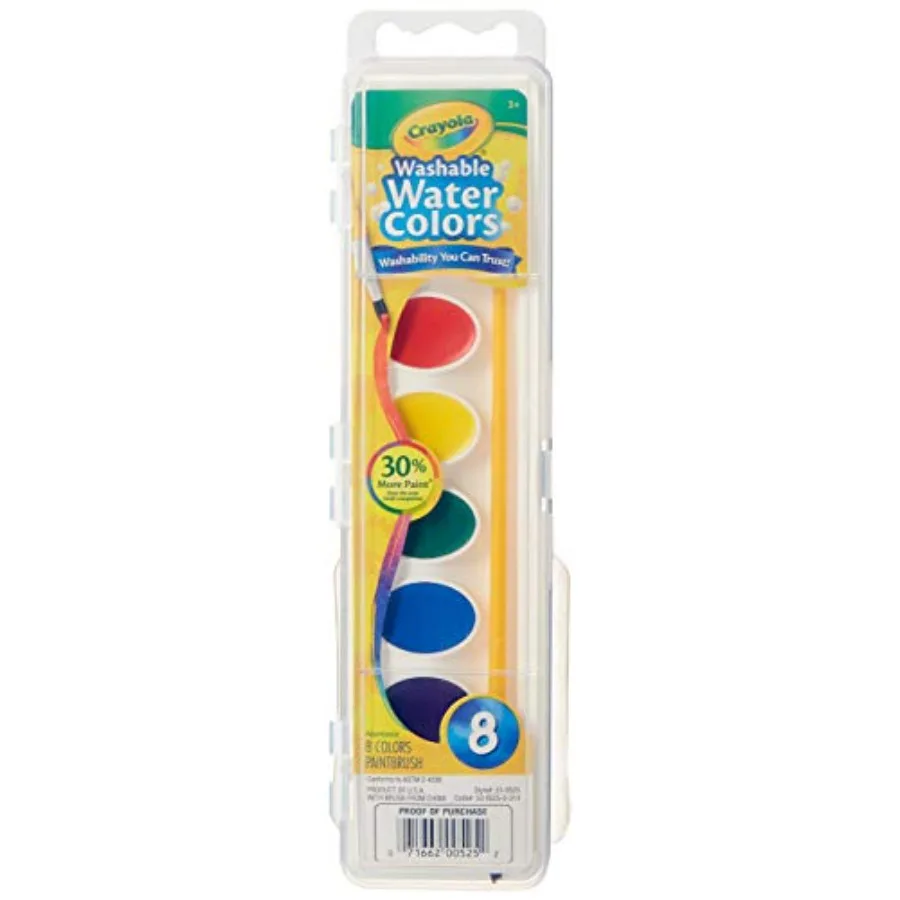 Washable Watercolors 8 ea Pack of 24
Washable Watercolors 8 ea Pack of 24