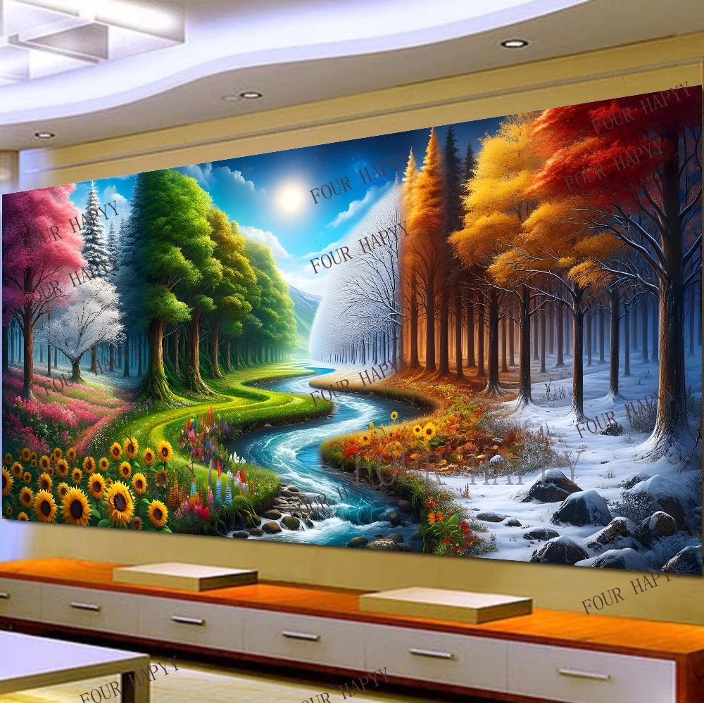 5D DIY Large Diamond Painting Cross Colorful Trees River Flows Landscape Wall Art, Full Round Drill, Embroidery Home Decor
5D DIY Large Diamond Painting Cross Colorful Trees River Flows Landscape Wall Art, Full Round Drill, Embroidery Home Decor