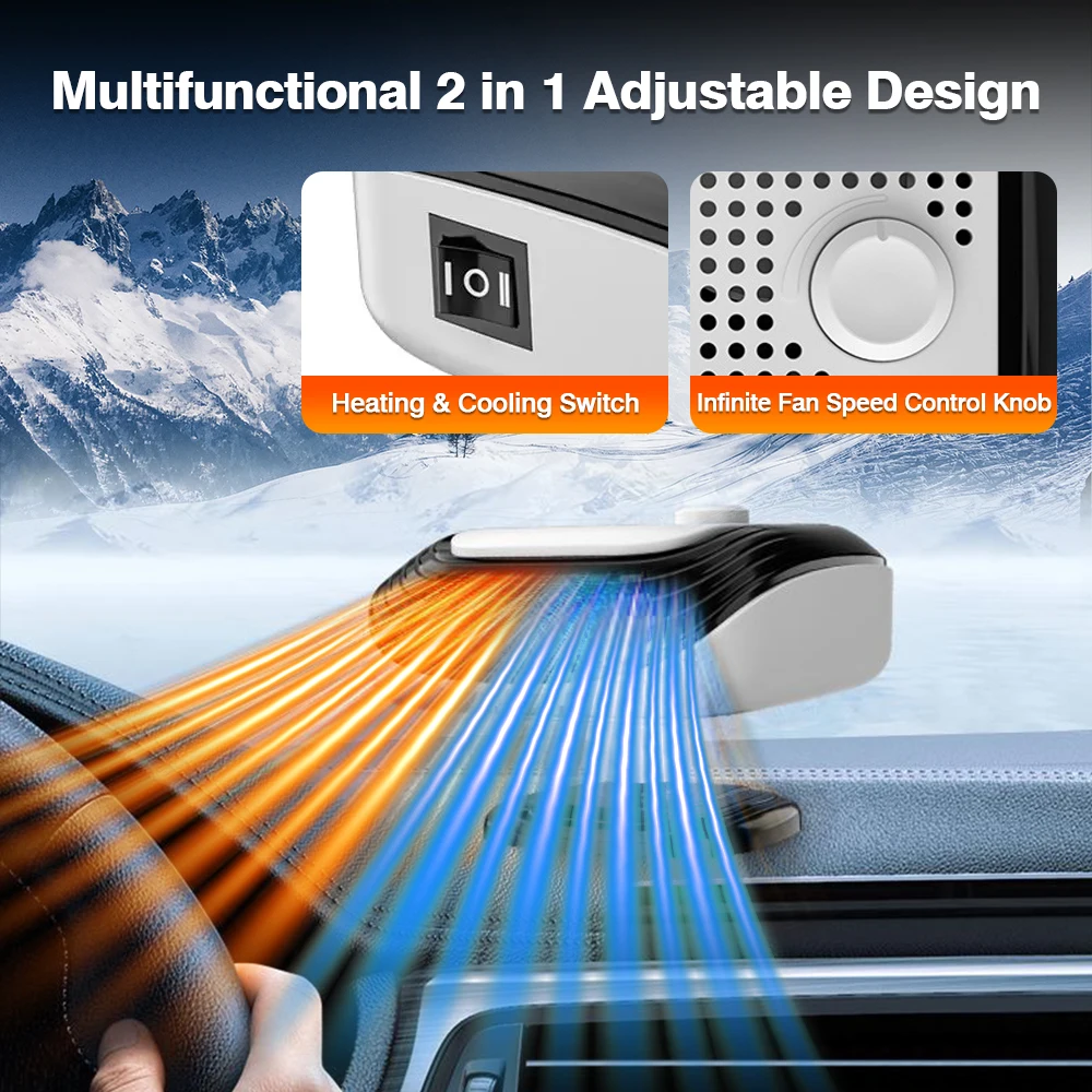 12V Car Heater 2 in 1 Car Cooling & Heater Fan Car Windshield Fast Heating Defrost Defogger Electric Heating Dryer Demister
12V Car Heater 2 in 1 Car Cooling & Heater Fan Car Windshield Fast Heating Defrost Defogger Electric Heating Dryer Demister