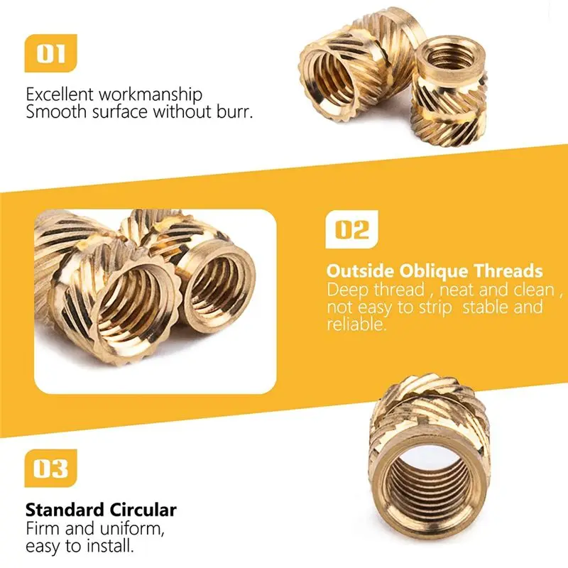 (B63C) 340PCS M2 M2.5 M3 M 4 M 5 M6 Metric Knurled Nuts Assortment Set Threaded Insert Nuts Brass Heat Set for 3D Printing
(B63C) 340PCS M2 M2.5 M3 M 4 M 5 M6 Metric Knurled Nuts Assortment Set Threaded Insert Nuts Brass Heat Set for 3D Printing