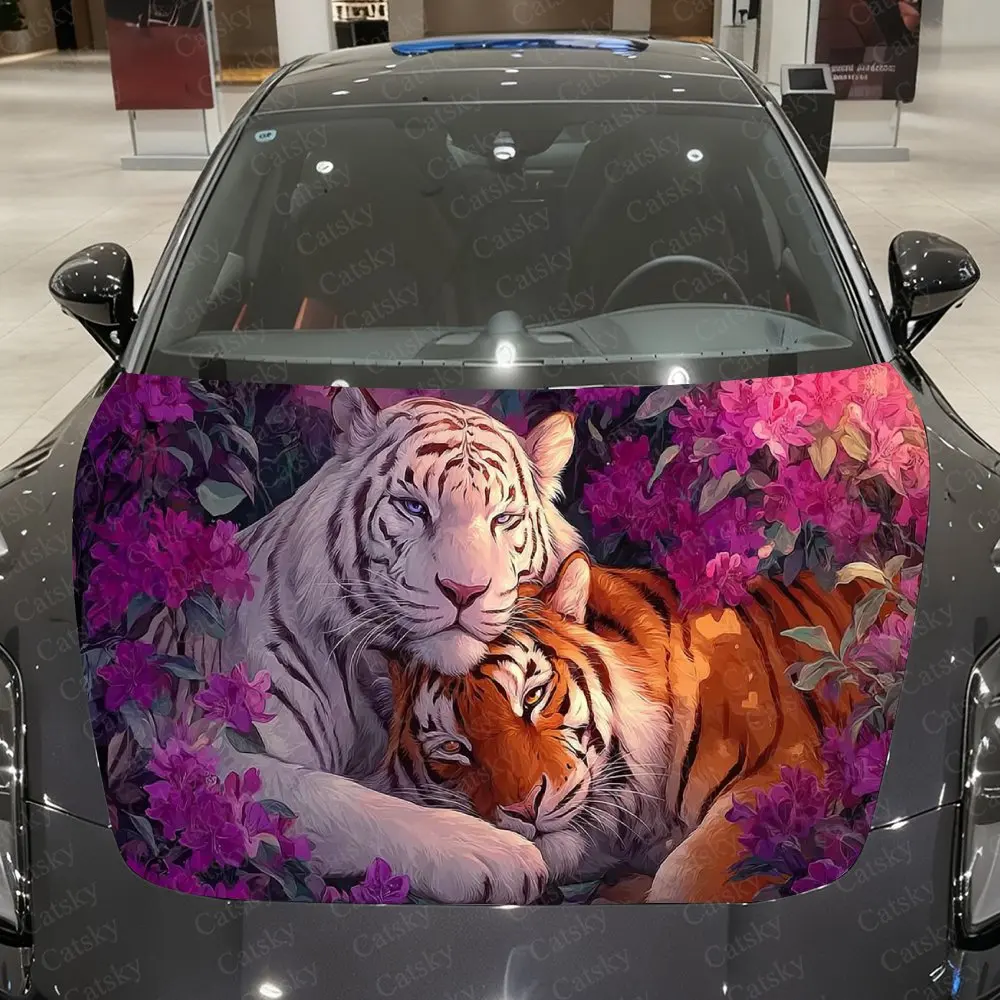 White-Striped & Golden-Speckled Tigers Car Vinyl Wrap, PVC Material Waterproof Car Hood Sticker, Self-Adhesive Scratch-Resistant
White-Striped & Golden-Speckled Tigers Car Vinyl Wrap, PVC Material Waterproof Car Hood Sticker, Self-Adhesive Scratch-Resistant