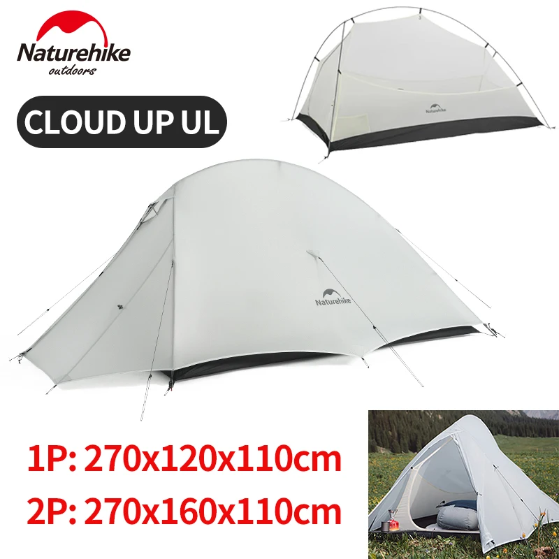 Naturehike Cloud Up UL Tent Ultralight 1-2 Person 15D Nylon Waterproof Camping Single Double Backpacking Hiking Tent with Mat
Naturehike Cloud Up UL Tent Ultralight 1-2 Person 15D Nylon Waterproof Camping Single Double Backpacking Hiking Tent with Mat