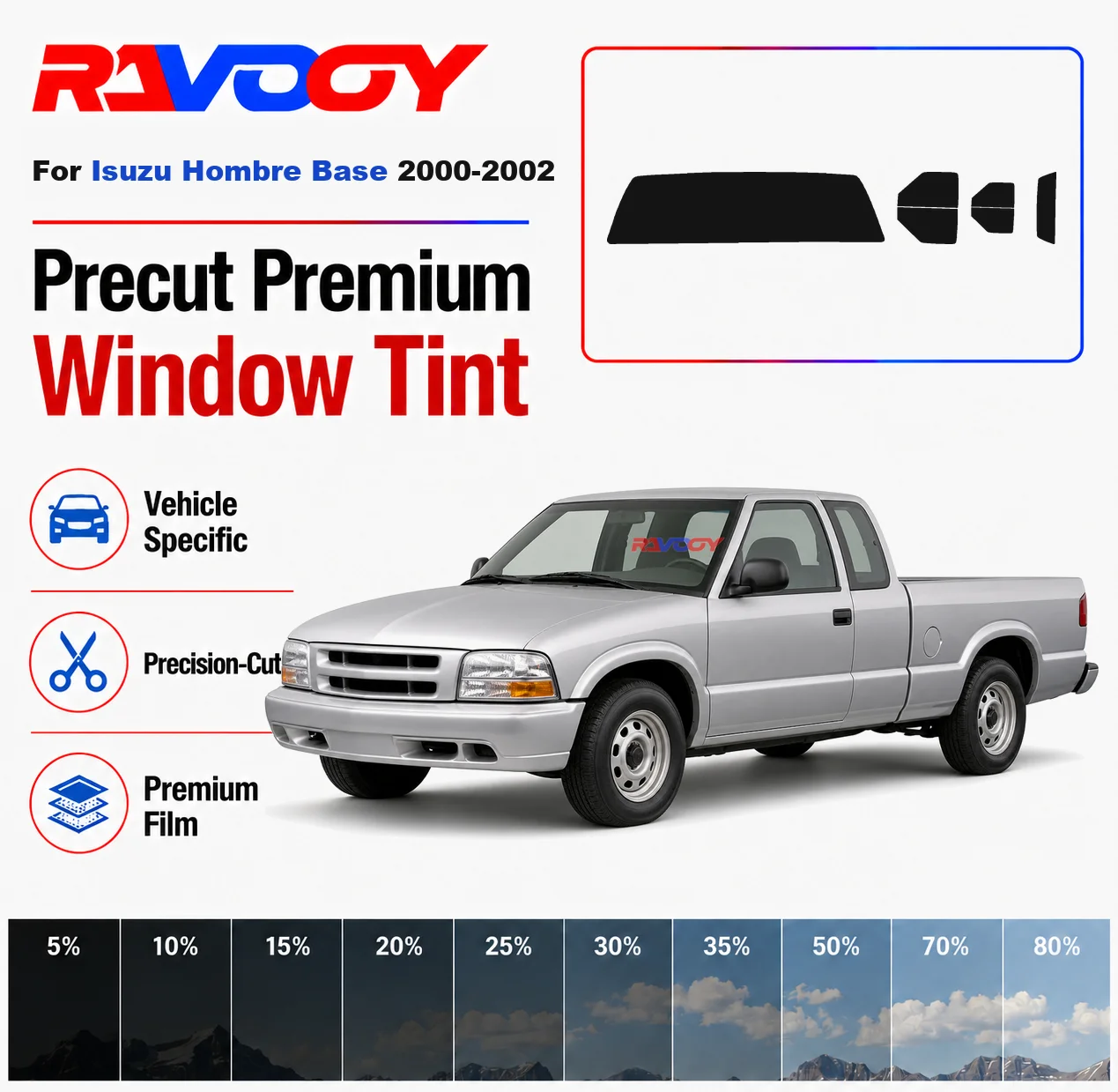 Premium Precut Window Tint Kit Front Rear Windows Rear Windshield For Isuzu Hombre Base 2000-2002 Complete Set Nano Ceramic Film
Premium Precut Window Tint Kit Front Rear Windows Rear Windshield For Isuzu Hombre Base 2000-2002 Complete Set Nano Ceramic Film