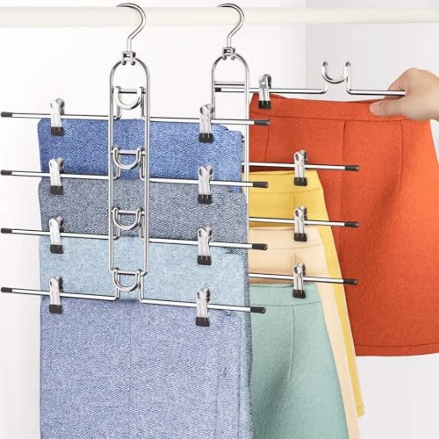 Pants Hangers With Clips, Newly Upgraded Detachable Space Saving Hangers for Skirts, Shorts and Trousers with Non slip clip, He
Pants Hangers With Clips, Newly Upgraded Detachable Space Saving Hangers for Skirts, Shorts and Trousers with Non slip clip, He