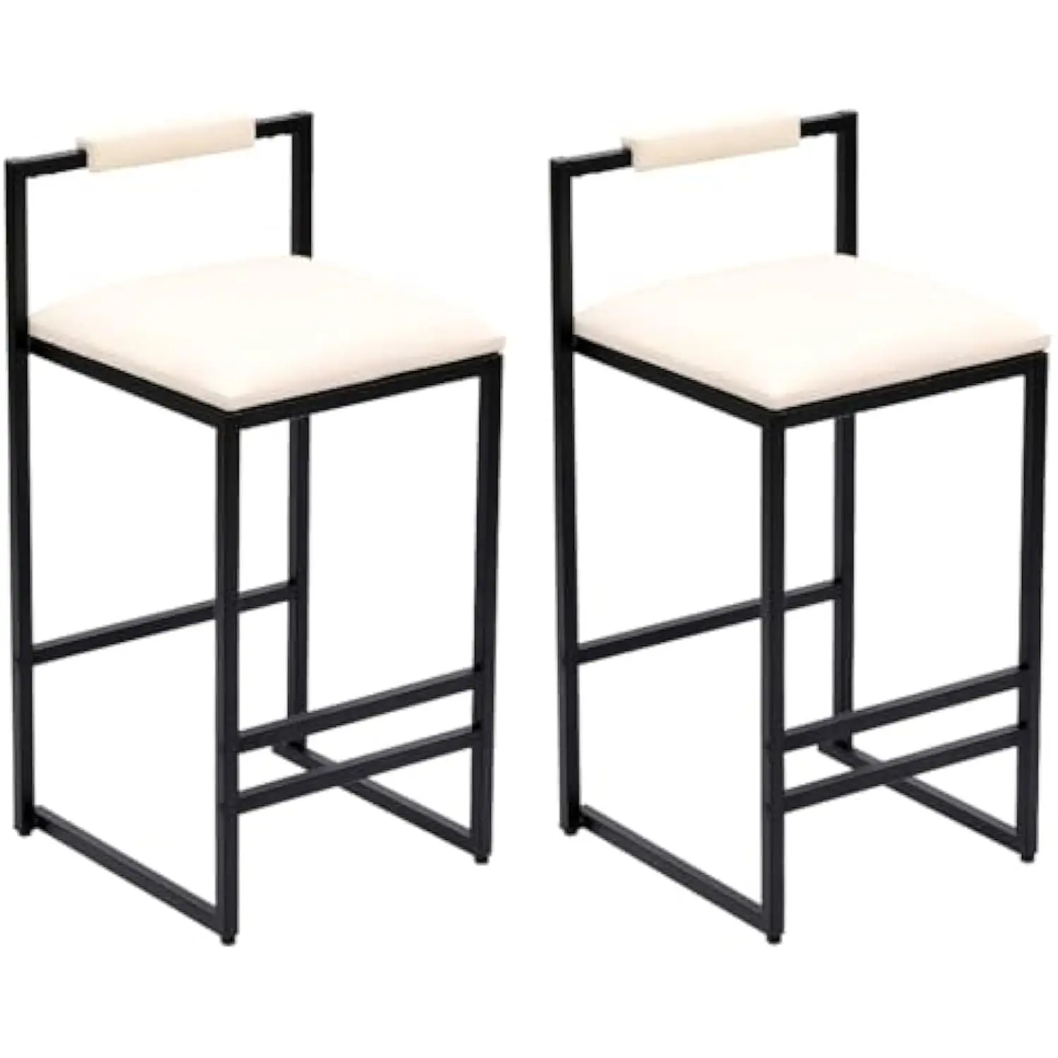 24.8 Bar Stools Set of 2, Modern Counter Height Bar Stool with Back and Footrest, Metal Steel Frame, Upholstered Faux Leather S
24.8 Bar Stools Set of 2, Modern Counter Height Bar Stool with Back and Footrest, Metal Steel Frame, Upholstered Faux Leather S