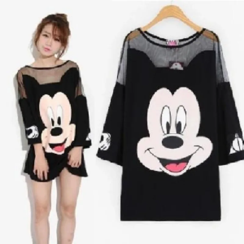 New Summer new Disney kawaii cartoon peripheral Mickey print loose enlarged mesh hollow three-quarter sleeve t-shirt women's top
New Summer new Disney kawaii cartoon peripheral Mickey print loose enlarged mesh hollow three-quarter sleeve t-shirt women's top