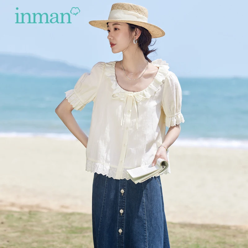 INMAN Women Blouse 2023 Summer Puff Sleeve Round Neck Loose Shirts Lace Jacquard Pure Cotton Fashion Literary Apricot Green Top
INMAN Women Blouse 2023 Summer Puff Sleeve Round Neck Loose Shirts Lace Jacquard Pure Cotton Fashion Literary Apricot Green Top