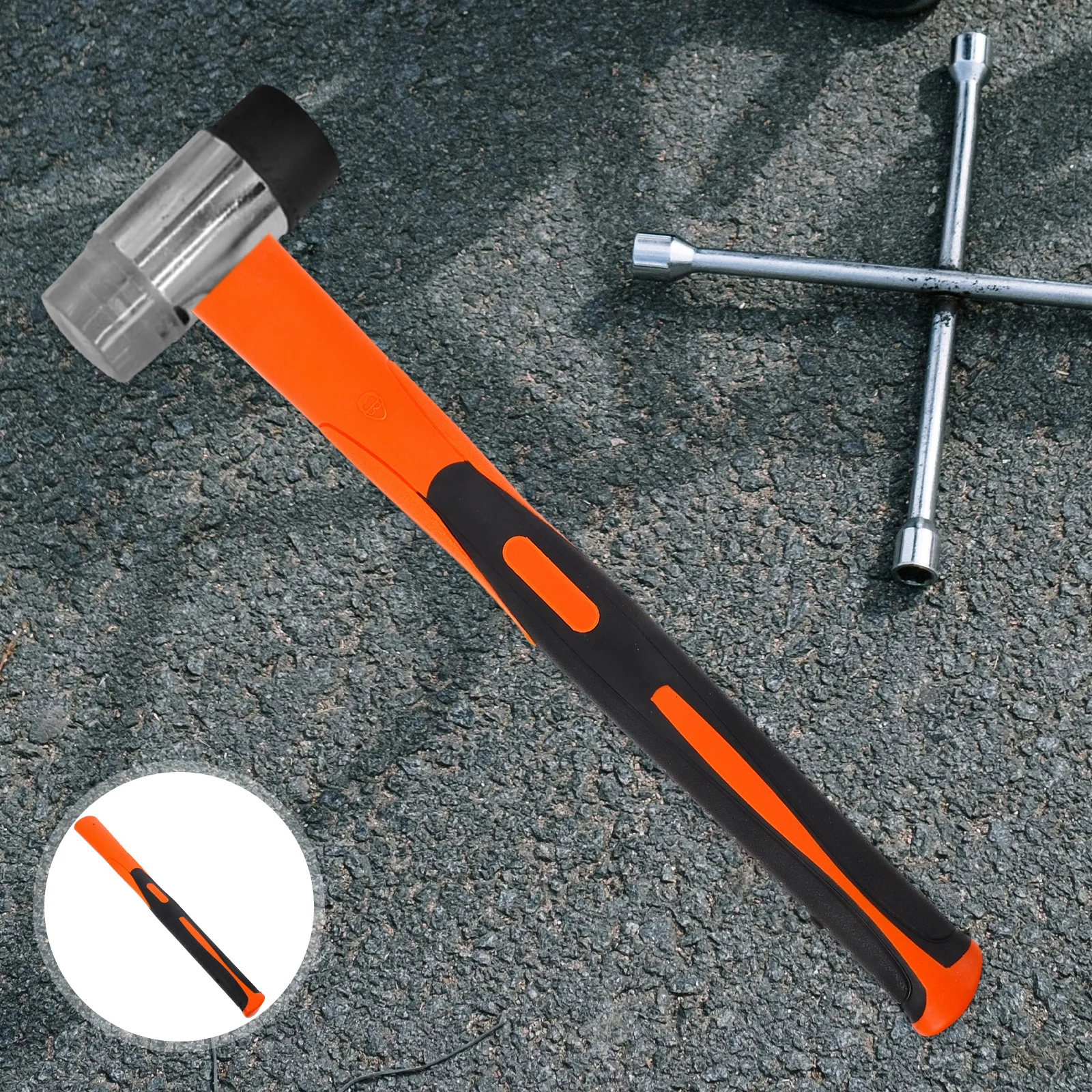 Rubber Sledge Replacement Anti-Shock Anti-Slip Vibration Absorption Durable Lightweight Black Orange Claw Hammer Handle
Rubber Sledge Replacement Anti-Shock Anti-Slip Vibration Absorption Durable Lightweight Black Orange Claw Hammer Handle