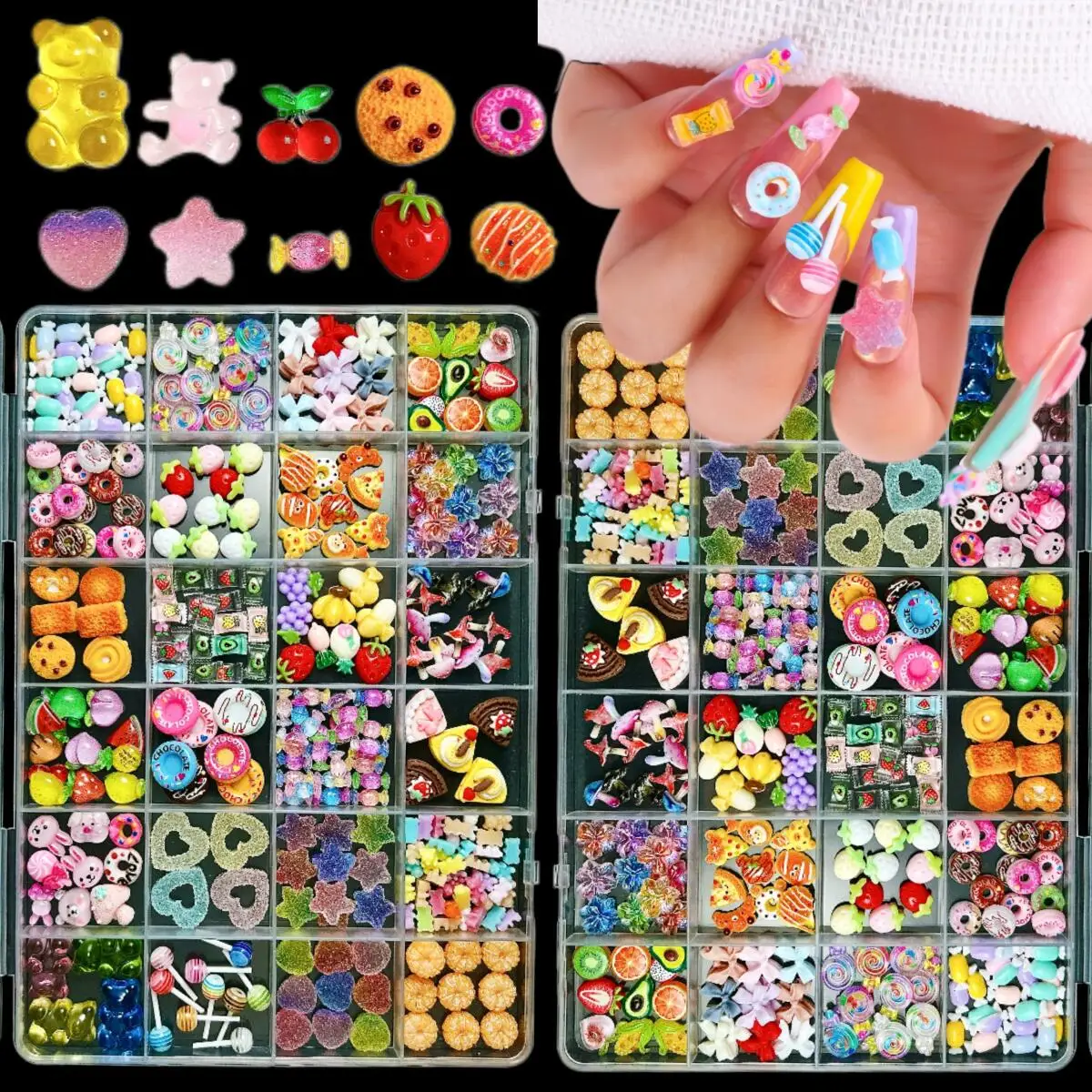 1 коробка Kawaii, имитация торта, пончиков, смоляные подвески для дизайна ногтей, 3D красочные помадки, пицца, медведь, фрукты, гибридные украшения для ногтей, маникюр «сделай сам»
1 коробка Kawaii, имитация торта, пончиков, смоляные подвески для дизайна ногтей, 3D красочные помадки, пицца, медведь, фрукты, гибридные украшения для ногтей, маникюр «сделай сам»