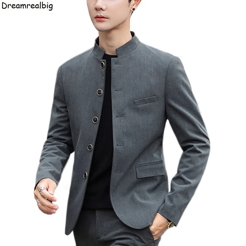 Korean Style Solid Color Men Gray Suit Jacket 2022 Spring Autumn Single Breasted Stand Collar Mens Casual Blazer High Quality
Korean Style Solid Color Men Gray Suit Jacket 2022 Spring Autumn Single Breasted Stand Collar Mens Casual Blazer High Quality